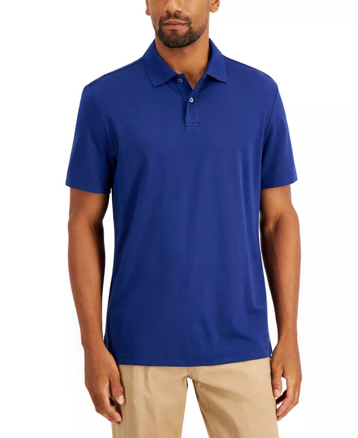 Men's Regular-Fit Solid Supima Blend Cotton Polo Shirt, Created for Modazone Pompador Blue - 1