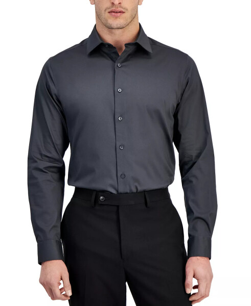 Men's Regular-Fit Temperature Regulating Solid Dress Shirt, Created for Modazone Black Oyster - 1