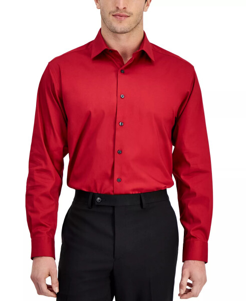 Men's Regular-Fit Temperature Regulating Solid Dress Shirt, Created for Modazone Crimson Red - 1