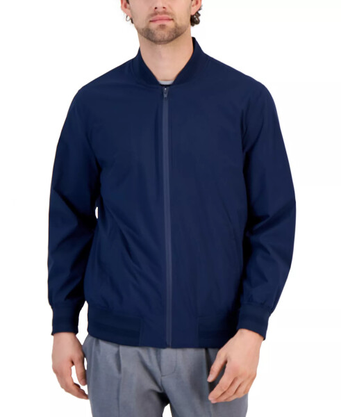 Men's Regular-Fit Water-Resistant Full-Zip Bomber Jacket, Created for Modazone Neo Navy - 3