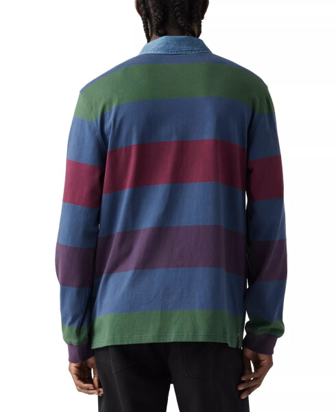 Men's Relaxed-Fit Long Sleeve Striped Rugby Shirt Wesley Str - 2