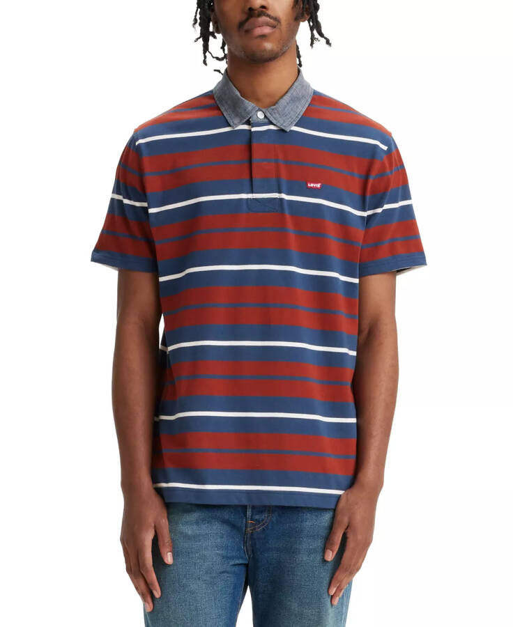 Men's Relaxed-Fit Short Sleeve Striped Rugby Shirt Quinton St - 2