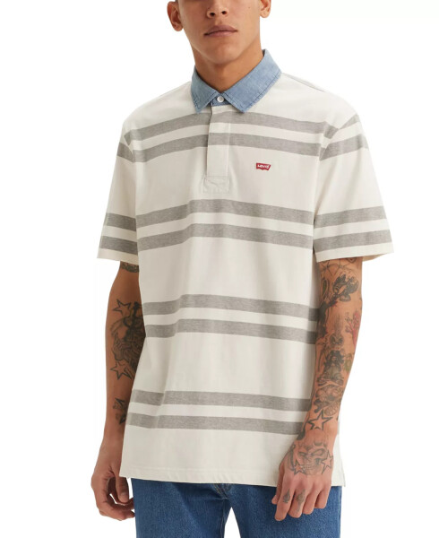 Men's Relaxed-Fit Short Sleeve Striped Rugby Shirt Timmothy S - 1