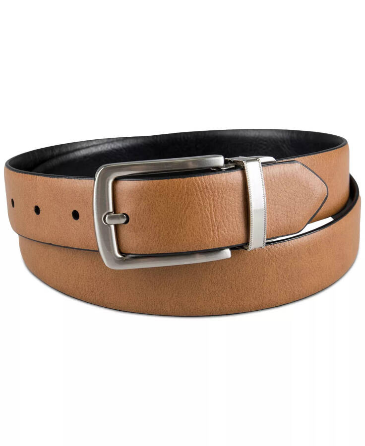 Men's Reversible Dress Belt, Created for Modazone Tan/ Black - 1