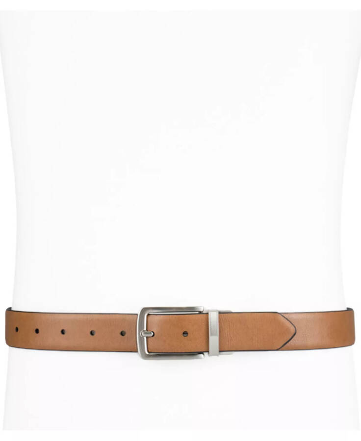 Men's Reversible Dress Belt, Created for Modazone Tan/ Black - 6