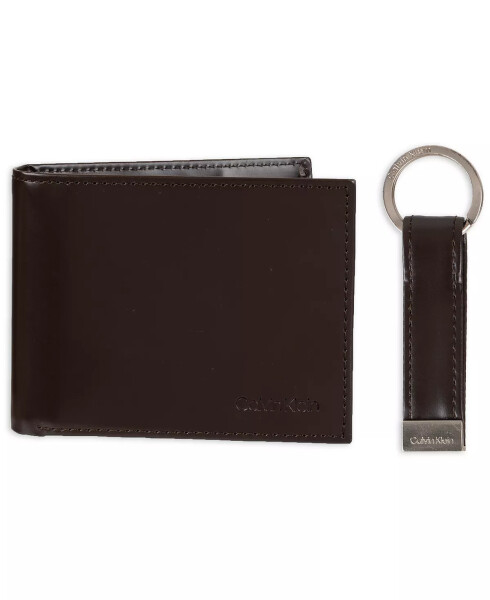 Men's RFID Slimfold Wallet & Key Fob Set Brown - 8