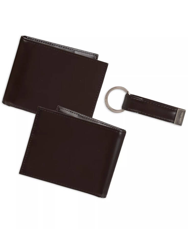 Men's RFID Slimfold Wallet & Key Fob Set Brown - 10