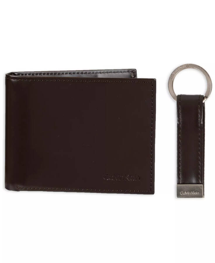 Men's RFID Slimfold Wallet & Key Fob Set Brown - 1