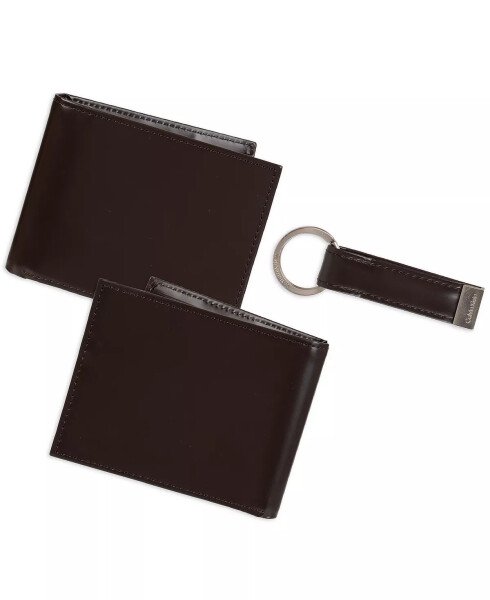 Men's RFID Slimfold Wallet & Key Fob Set Brown - 3