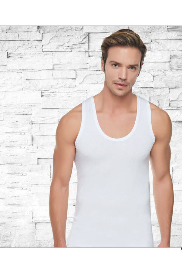 Men's Ribbed (LYCRA) Undershirt / Pack of 3 - 2