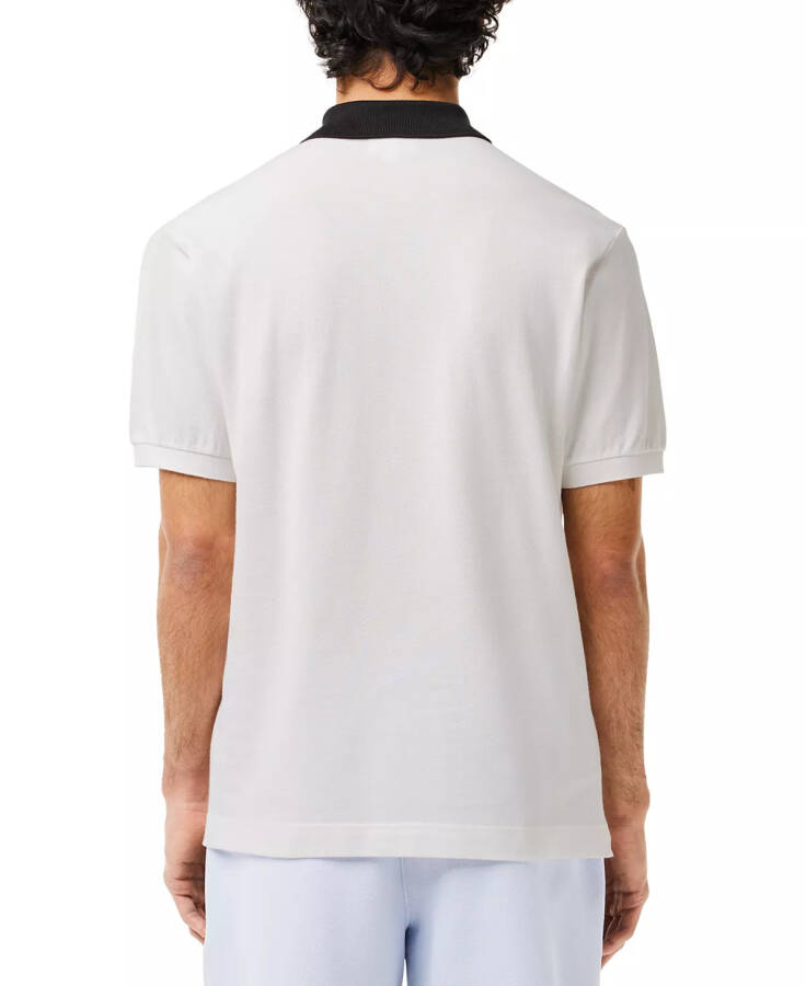 Men's Ribbed Short Sleeve Logo Polo Shirt Flour - 2