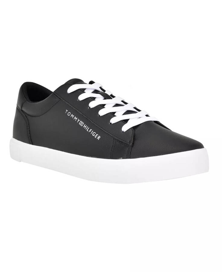 Men's Ribby Lace Up Fashion Sneakers Black, White - 6