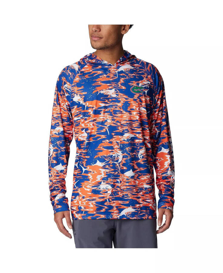 Men's Royal Florida Gators PFG Terminal Tackle Omni-Shade Rippled Long Sleeve Hooded T-shirt Royal - 1