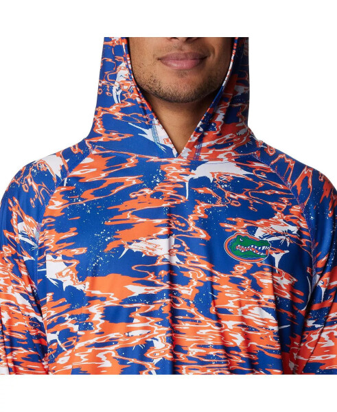 Men's Royal Florida Gators PFG Terminal Tackle Omni-Shade Rippled Long Sleeve Hooded T-shirt Royal - 4