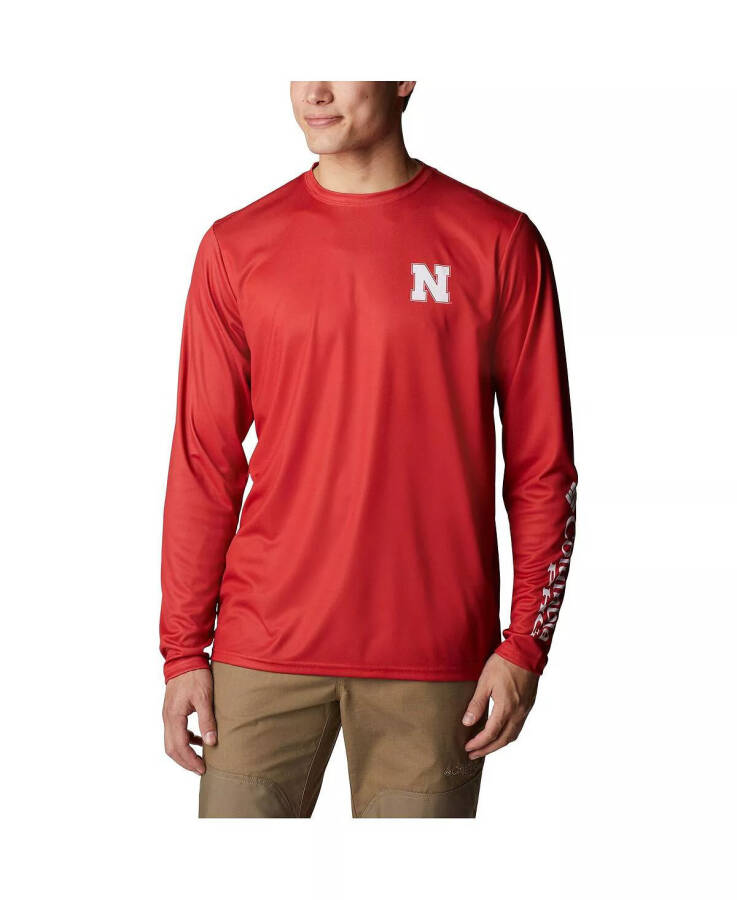 Men's Scarlet Nebraska Huskers Terminal Shot Omni-Shade Omni-Wick Long Sleeve T-shirt Scarlet - 1