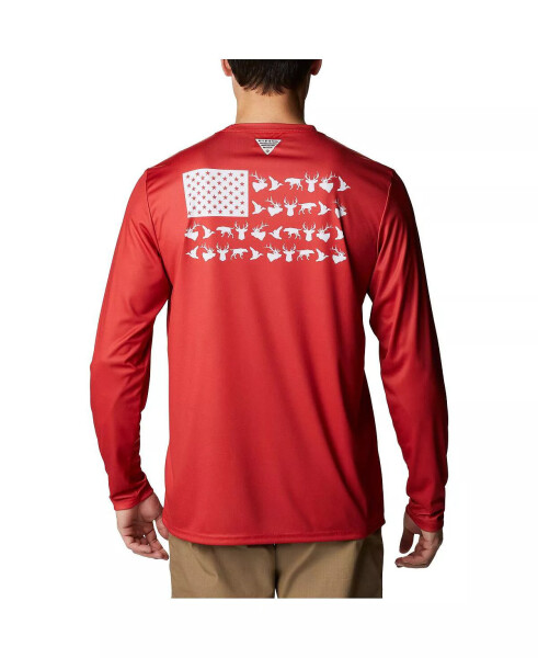 Men's Scarlet Nebraska Huskers Terminal Shot Omni-Shade Omni-Wick Long Sleeve T-shirt Scarlet - 2