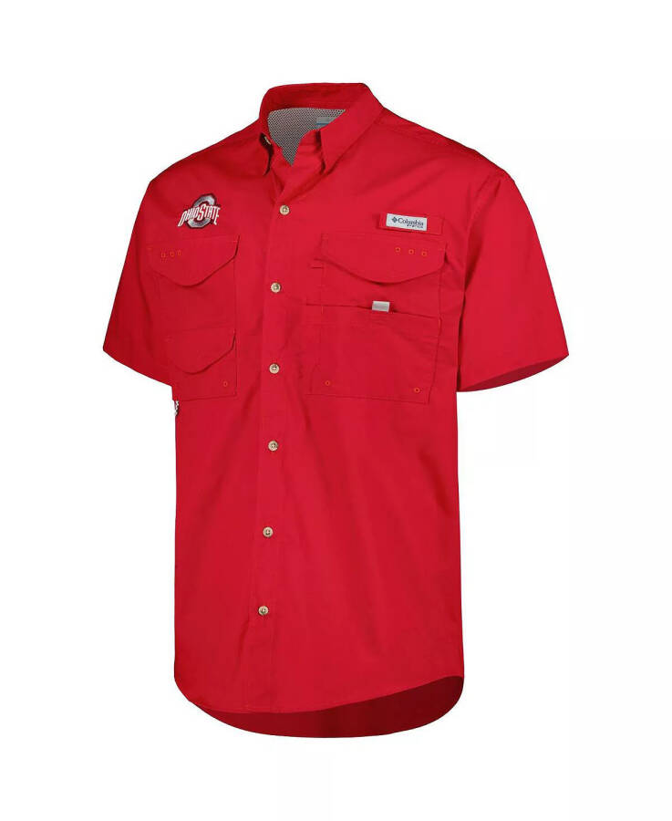 Men's Scarlet Ohio State Buckeyes Bonehead Button-Up Shirt Scarlet - 3