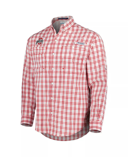 Men's Scarlet Ohio State Buckeyes Super Tamiami Omni-Wick Long Sleeve Button-Down Shirt Scarlet - 4