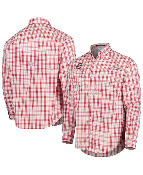 Men's Scarlet Ohio State Buckeyes Super Tamiami Omni-Wick Long Sleeve Button-Down Shirt Scarlet - 5