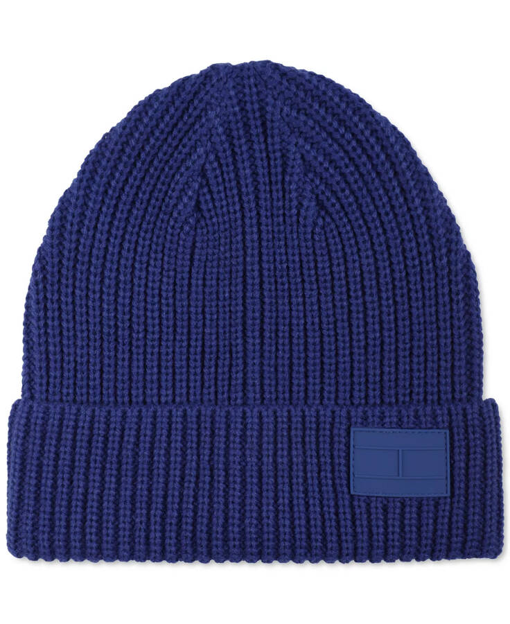 Men's Shaker Cuff Hat Beanie with Ghost Patch Bold Blue - 5