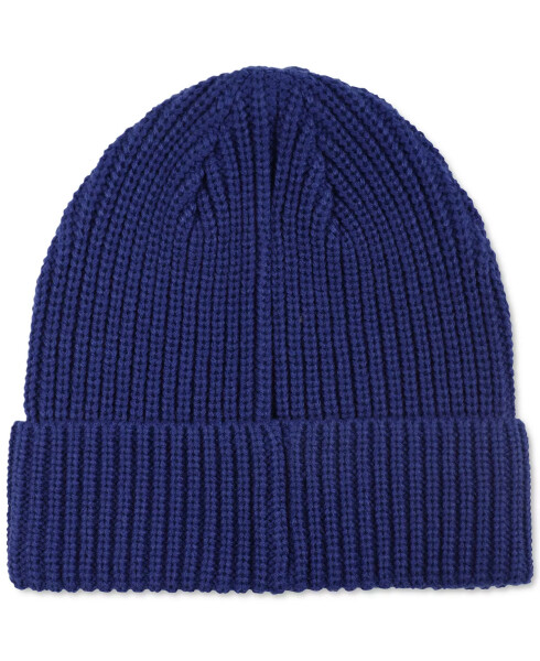 Men's Shaker Cuff Hat Beanie with Ghost Patch Bold Blue - 6