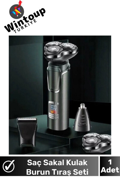 Men's Shaving Set 3-in-1 Digital Display 3 Head Shaver Men's Care - 1