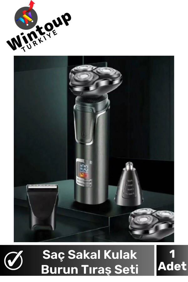 Men's Shaving Set 3-in-1 Digital Display 3 Head Shaver Men's Care - 1