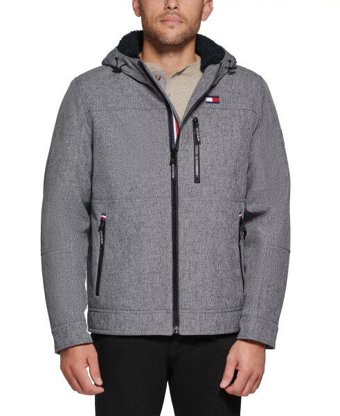 Men's Sherpa-Lined Softshell Hooded Jacket - Heathery Gray - 7