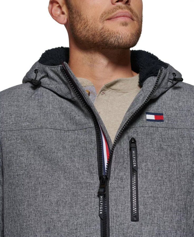 Men's Sherpa-Lined Softshell Hooded Jacket - Heathery Gray - 5