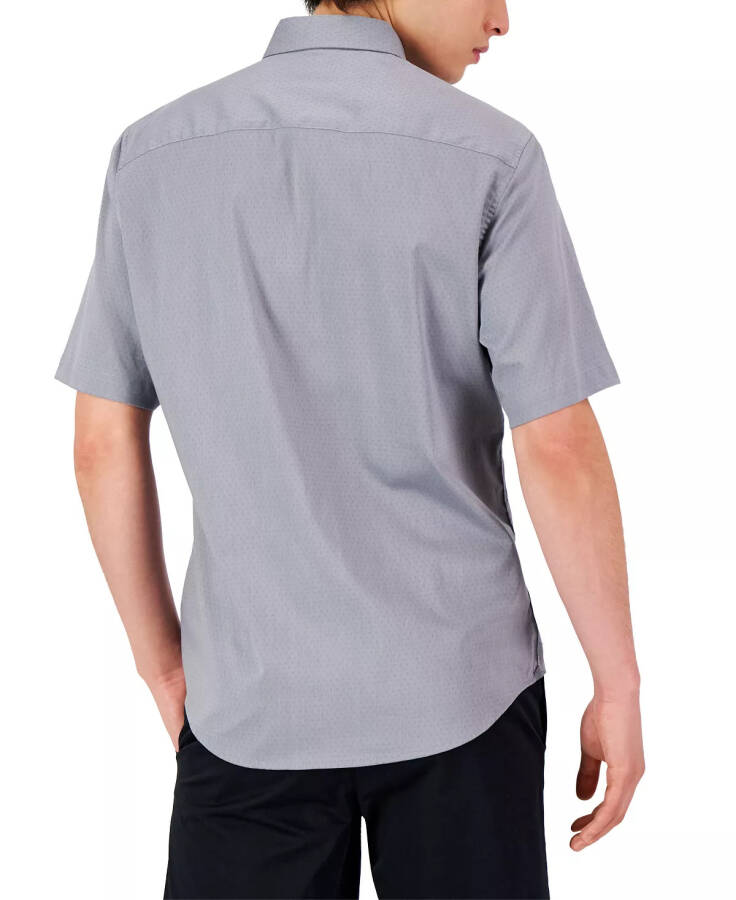 Men's Short-Sleeve Modern Stretch Dobby Shirt, Created for Modazone Grey Combo - 7