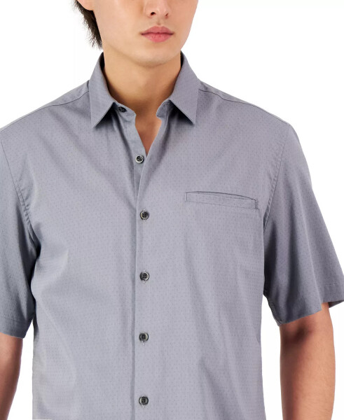 Men's Short-Sleeve Modern Stretch Dobby Shirt, Created for Modazone Grey Combo - 8