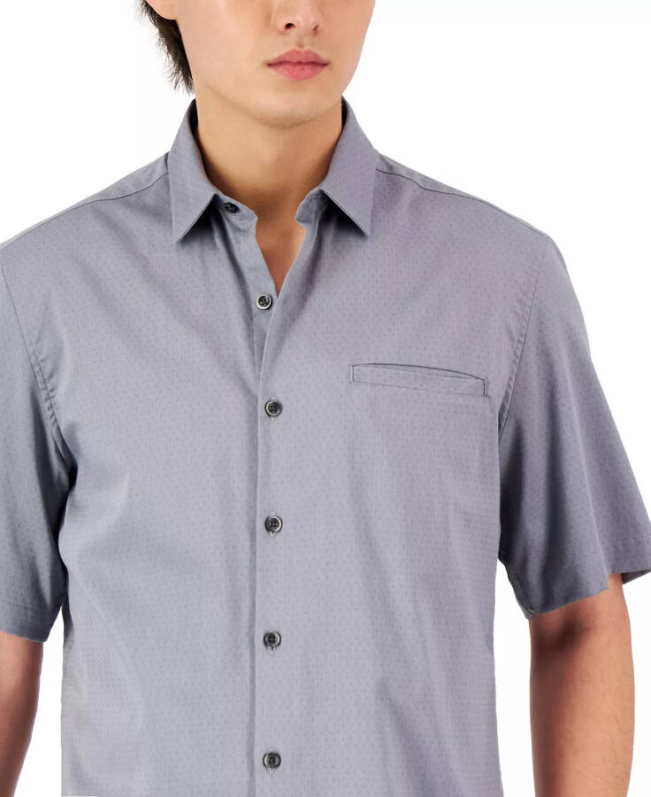 Men's Short-Sleeve Modern Stretch Dobby Shirt, Created for Modazone Grey Combo - 8