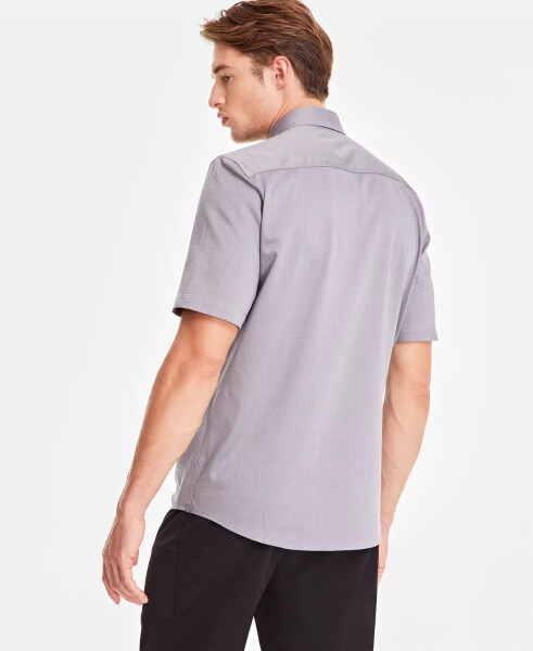 Men's Short-Sleeve Modern Stretch Dobby Shirt, Created for Modazone Grey Combo - 2