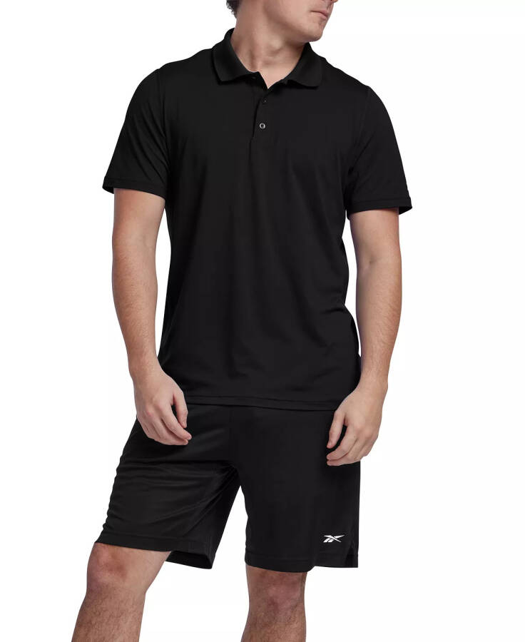 Men's Short Sleeve Performance Training Polo Shirt Black - 4