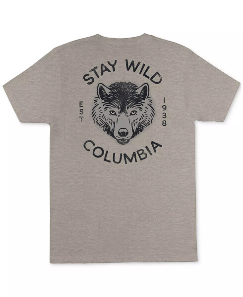 Mens Short Sleeve Stay Wild Graphic T-Shirt Fossil Heather - 1