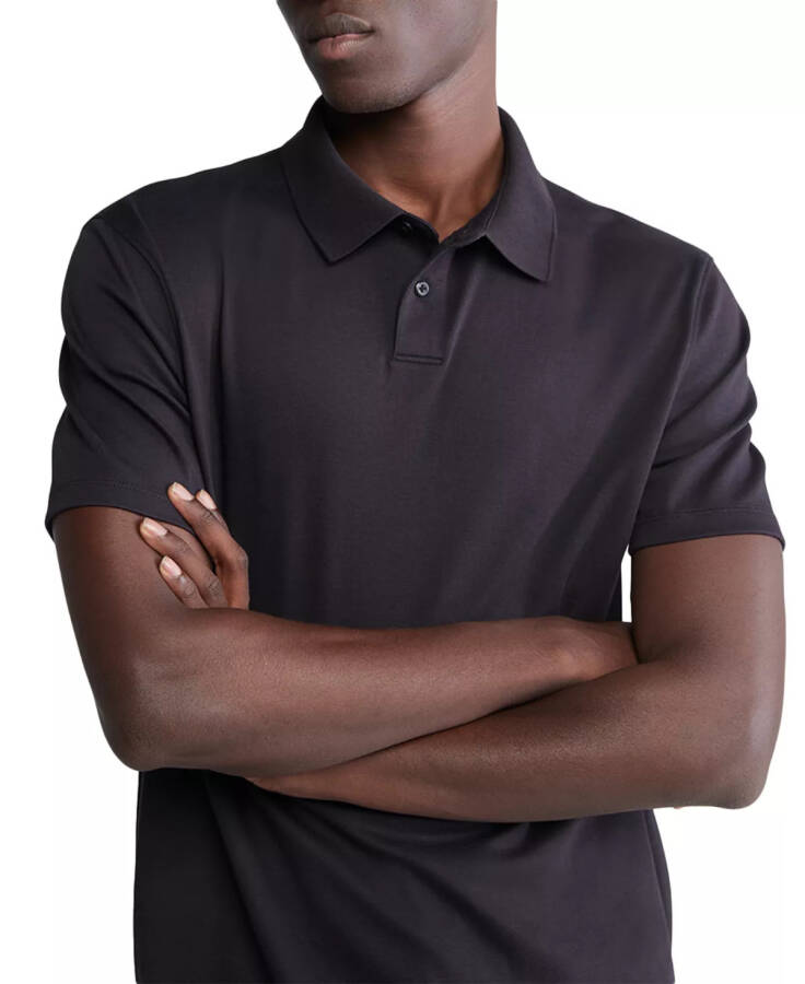 Men's Short Sleeve Supima Cotton Polo Shirt Black Beauty - 3