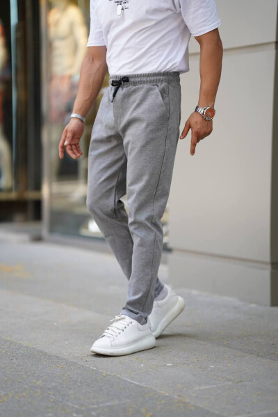 Men's Side Pocket Elastic Waist Drawstring Double Leg Relaxed Fit Jogger Pants - 9