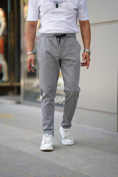 Men's Side Pocket Elastic Waist Drawstring Double Leg Relaxed Fit Jogger Pants - 11