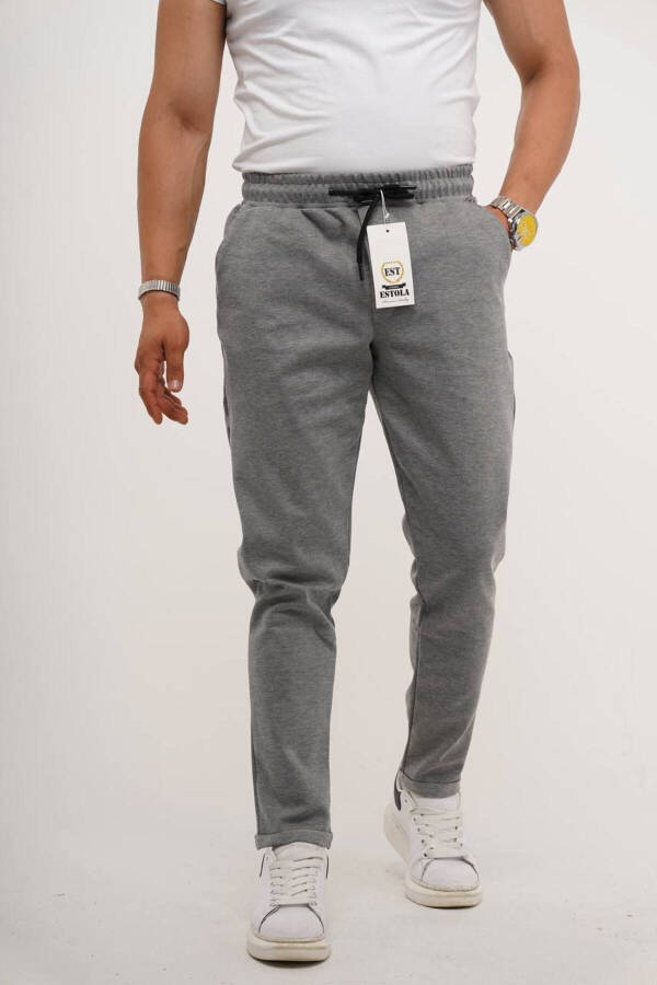 Men's Side Pocket Elastic Waist Drawstring Double Leg Relaxed Fit Jogger Pants - 12