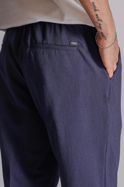 Men's Side Pocket Elastic Waist Slim Fit Chino Pants Navy - 21