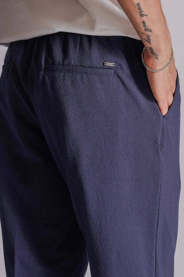 Men's Side Pocket Elastic Waist Slim Fit Chino Pants Navy - 13