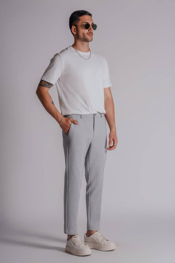 Men's Side Pocket Regular Waist Slim Fit Chino Pants Grey - 19