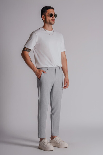 Men's Side Pocket Regular Waist Slim Fit Chino Pants Grey - 11