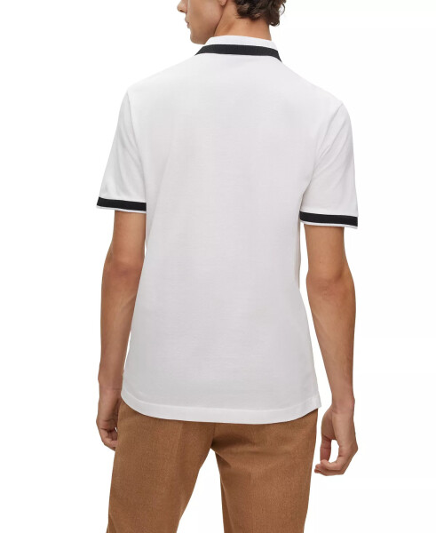 Men's Signature-Stripe Collar Polo Shirt White - 2