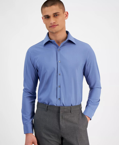 Men's Slim Fit 4-Way Stretch Dress Shirt, Created for Modazone Quiet Harbor - 1