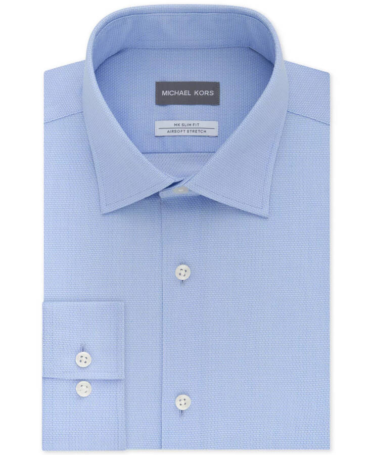 Men's Slim Fit Airsoft Performance Non-Iron Dress Shirt Light Blue - 1