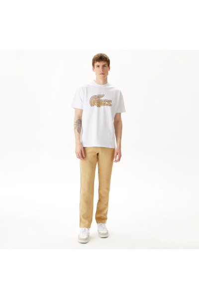 Men's Slim Fit Chino Beige Pants - 8