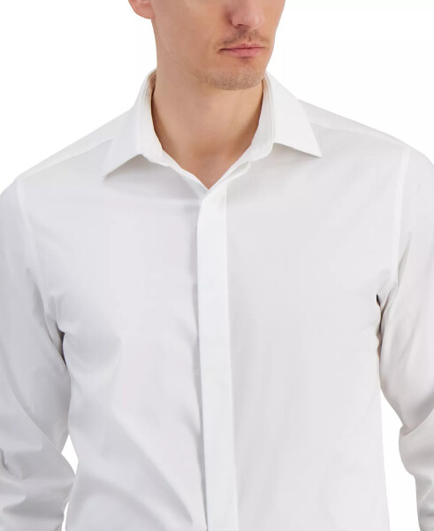 Men's Slim Fit Covered Placket Tuxedo Shirt, Created for Modazone Bright White - 3