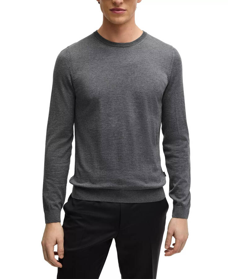 Men's Slim-Fit Crew-Neck Sweater Medium Grey - 1