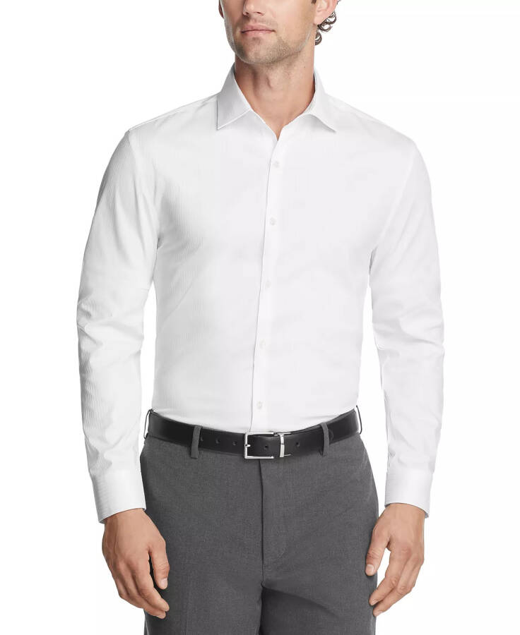 Men's Slim-Fit Flex Stretch Dress Shirt White - 1